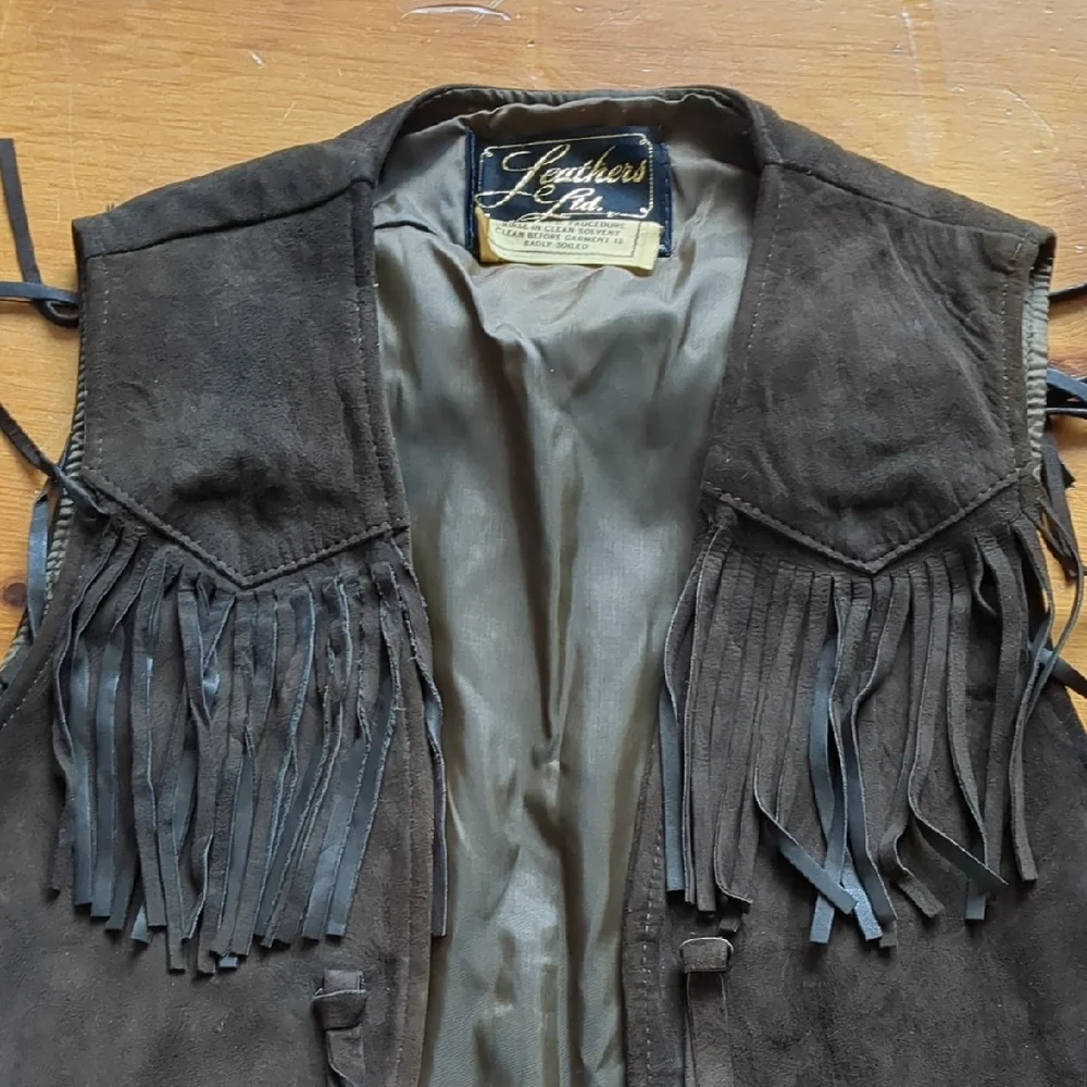 VTG Brown Suede Vest with Fringe